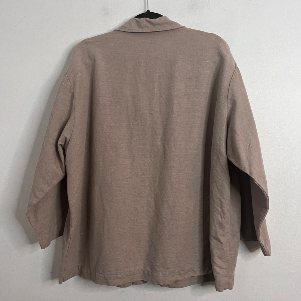 Style & Co Oversized Linen Blend Lightweight Jacket Women's 16W Blazer Career - Picture 2 of 8